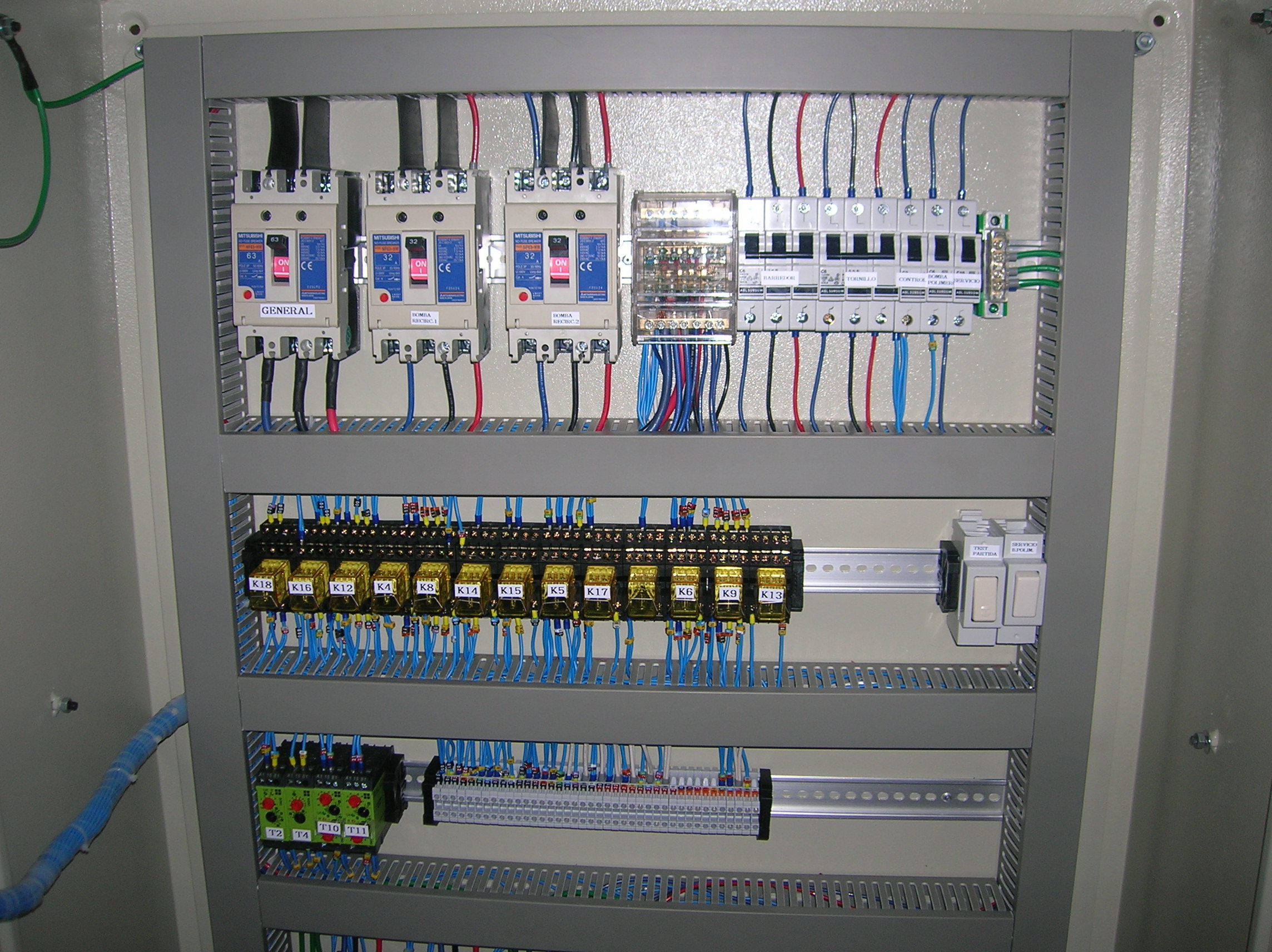 Tablero con PLC y HMI
